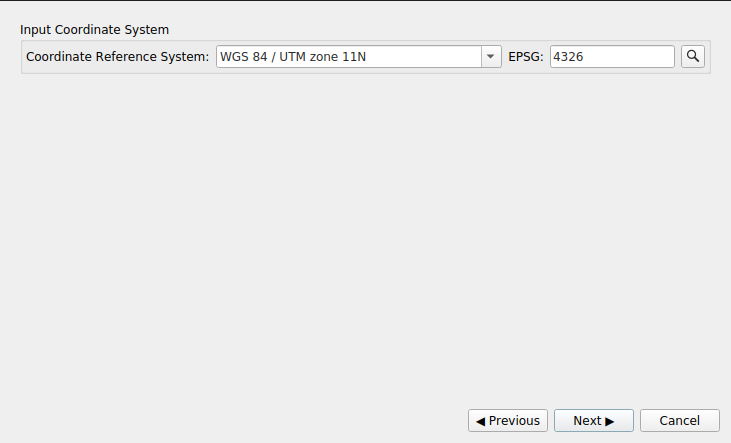 Input Coordinate Reference System