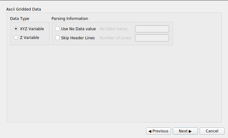 ASCII Gridded Options